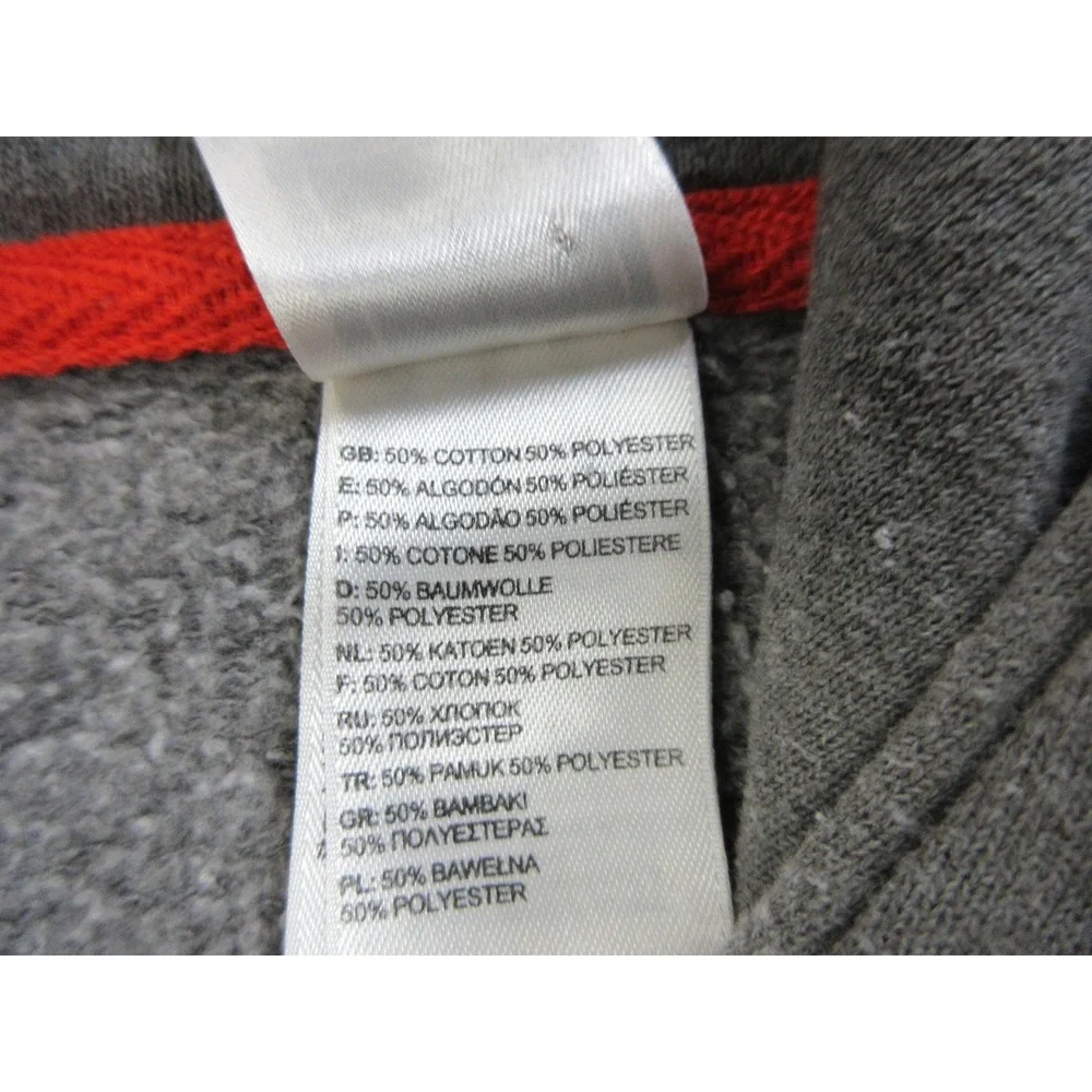 The North Face Hoodie Mens Medium Gray Bleach Dye Fleece Pullover Sweatshirt